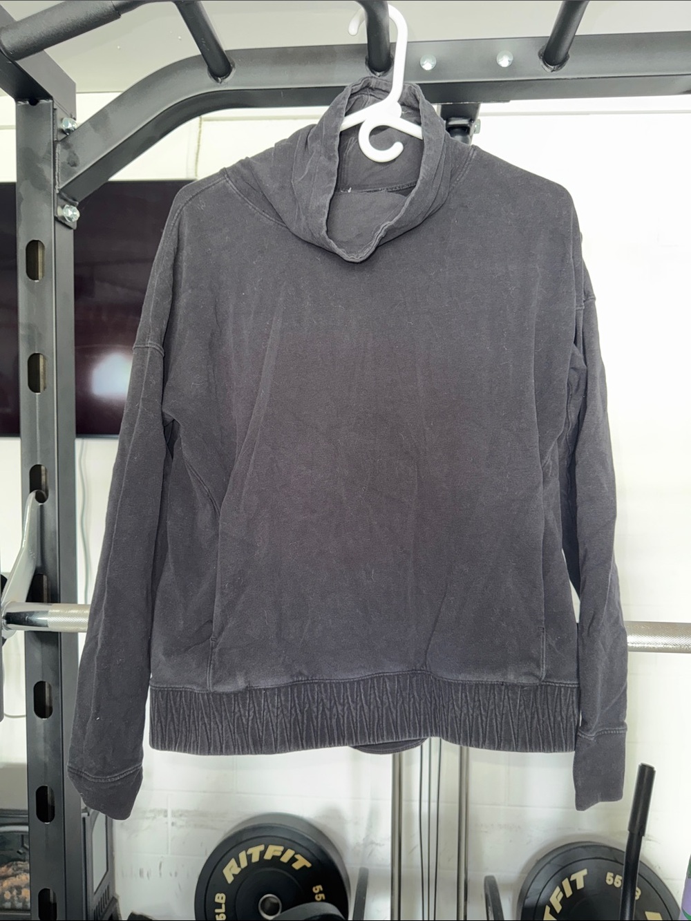 lululemon Ribbed Funnel Neck Pullover Women's Black Jacket